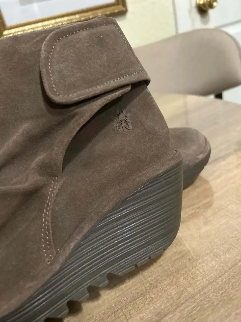 Fly London Yebi Suede Wedge Ankle Boots in Brown